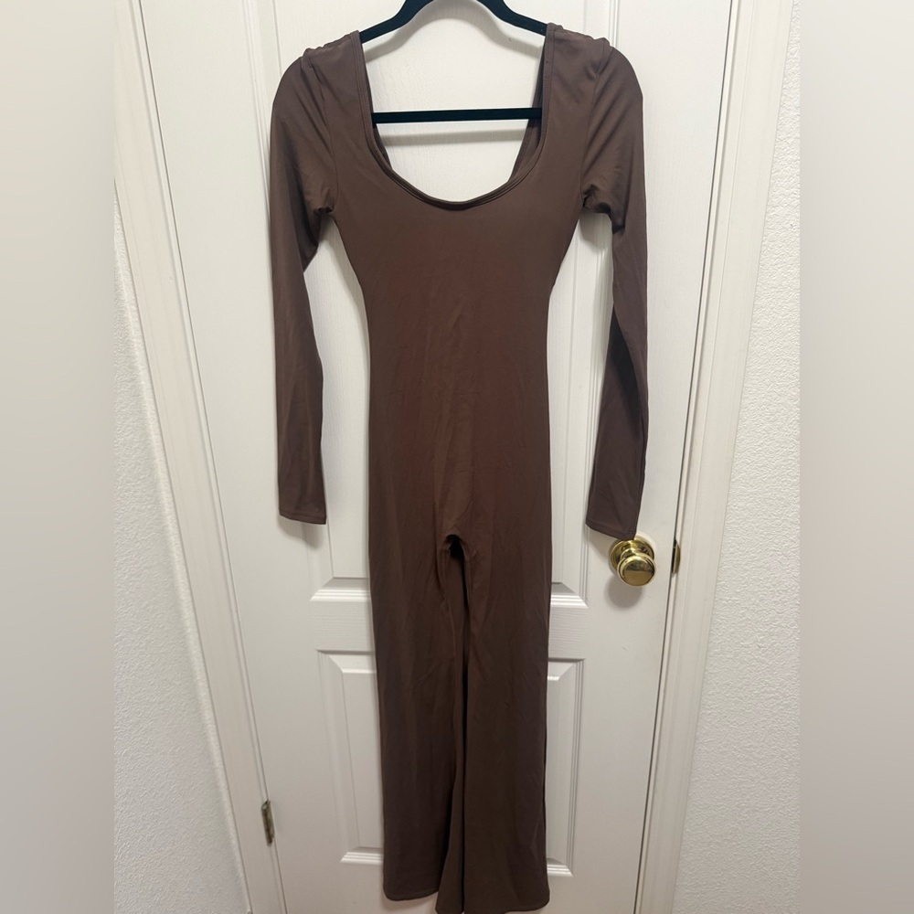 Brown Long Sleeve Jumpsuit